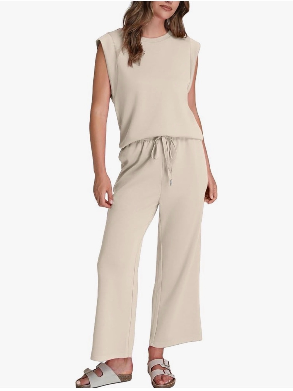Relaxed Two-Piece Set in Light Beige